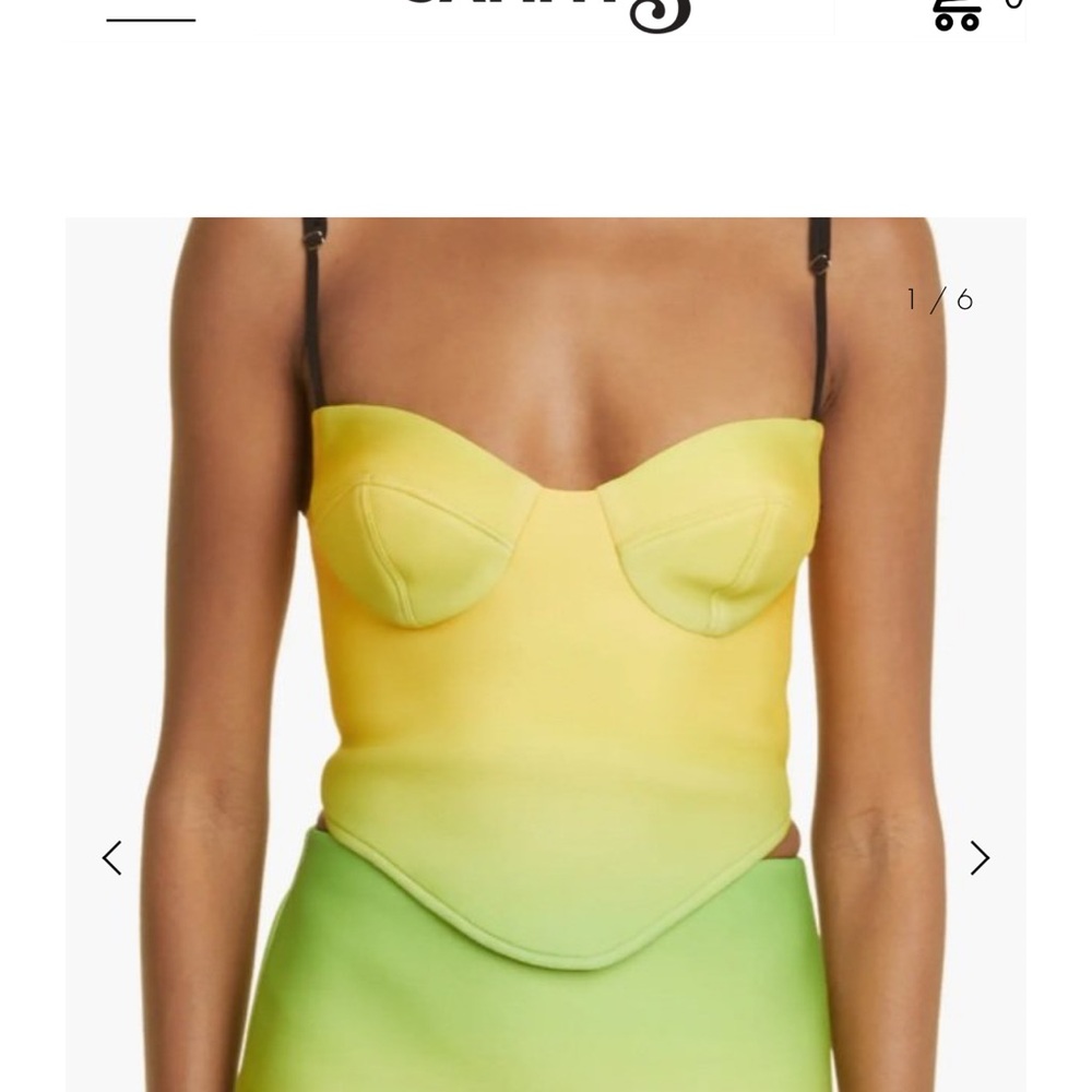 🎆Sammy B Yellow and Green Ombre Bustier Top
